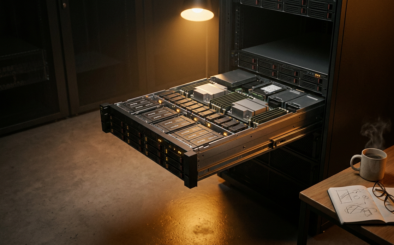 Editorial still-life photograph for the Dedicated Servers service
