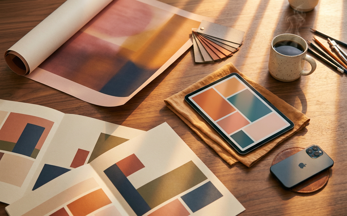 Editorial still-life photograph for the Marketing Design service
