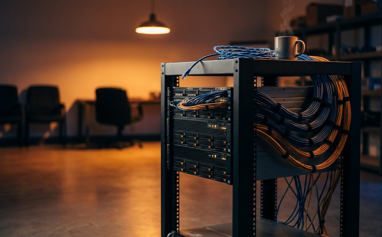 Editorial still-life photograph for the Server Management service